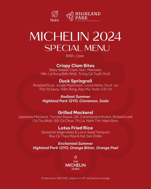 MICHELIN SPECIAL MENU 2024 | LIMITED OFFER